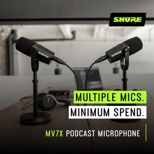 Shure Mv7X, Professional Podcast Microphone, Dynamic Audio Recording, Universal XLr Compatible, Ideal For Pc Gaming & Live Streaming, Black