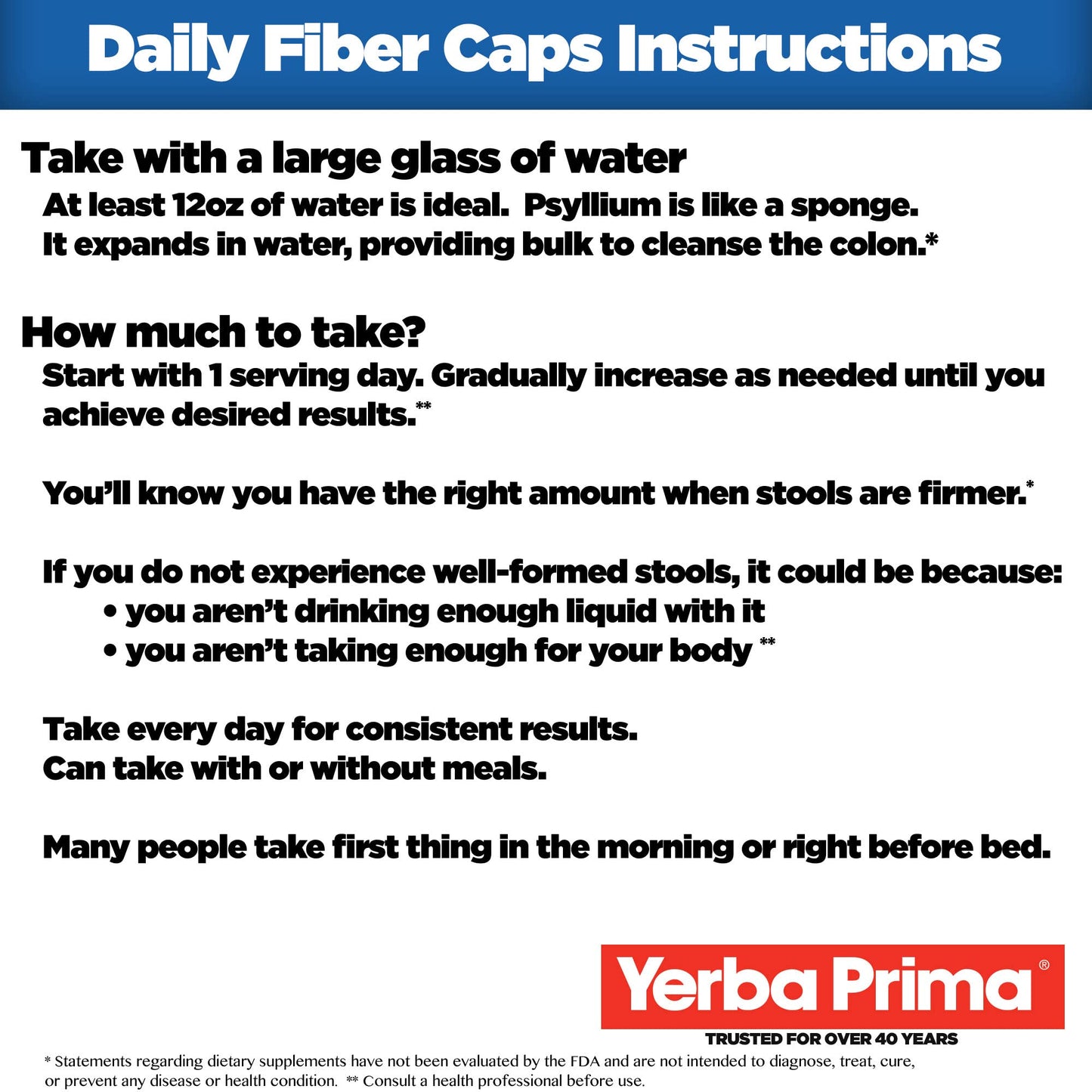 Yerba Prima Daily Fiber Formula, 180 Capsules