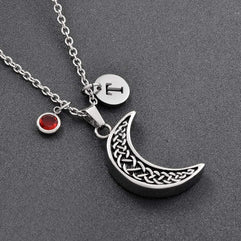 TIANZXS Men Accessories Vintage Design Stainless Steel Moon Cremation Urn Necklace Male Diy Charm Jewelry Pendant For Ashes