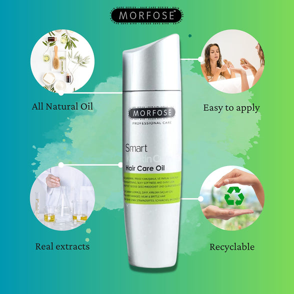 MORFOSE Smart Keratin Complex Hair Treatment Oil 100 ml, White, 100 Milliliters