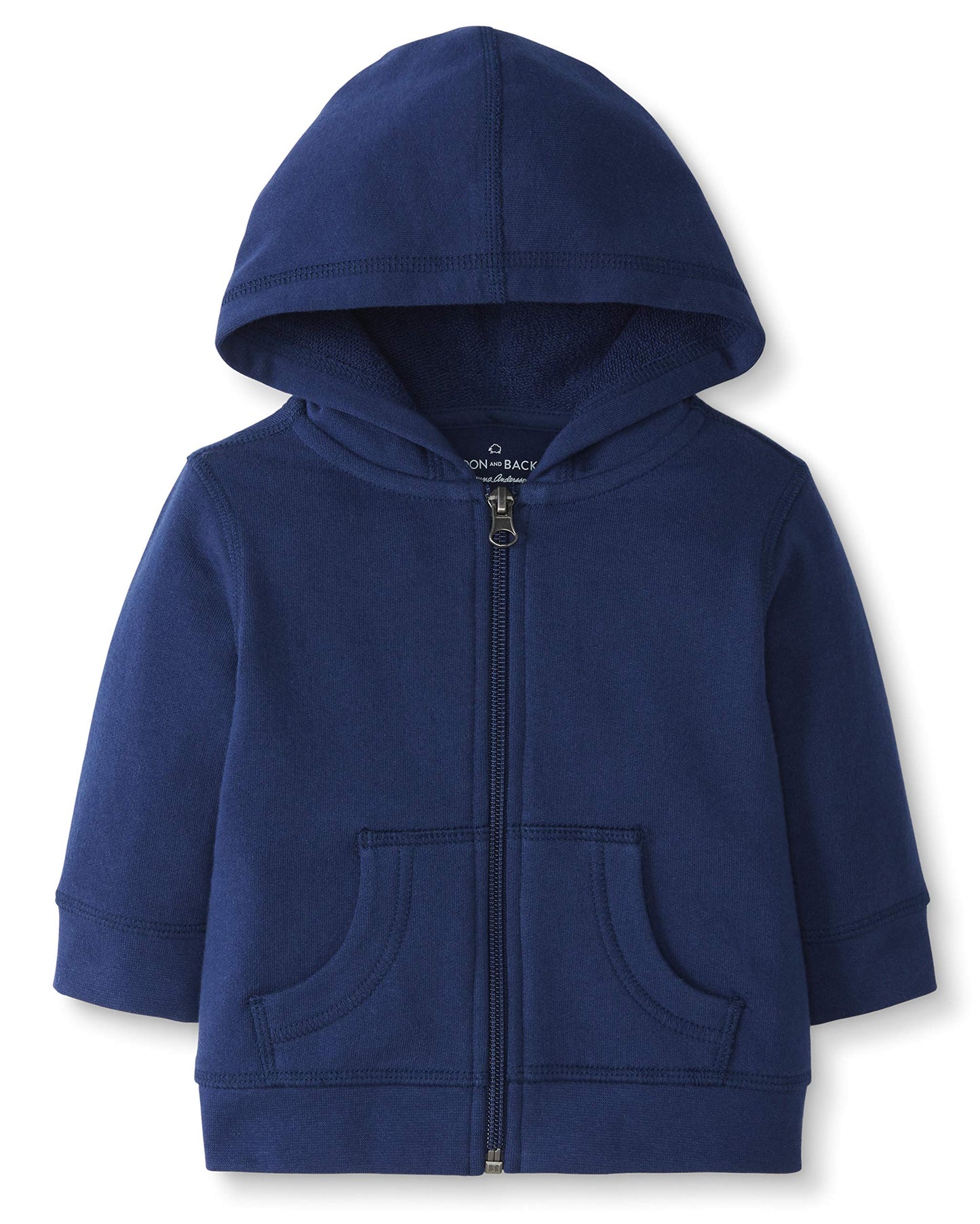 Moon and Back by Hanna Andersson Unisex Babies' Hooded Sweatshirt, Navy, 0-3 Months