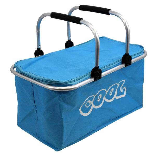 GEEZY 35 Litre Insulated Folding Picnic Camping Cooler Basket Shopping Cool Hamper Bag