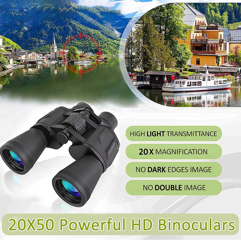 TDOO 20x50 Binoculars for Adults Professional Powerful Binoculars for Travel Bird Sightseeing Watching Hunting Wildlife Ou r Sports Games and Concerts (BLACK 4)