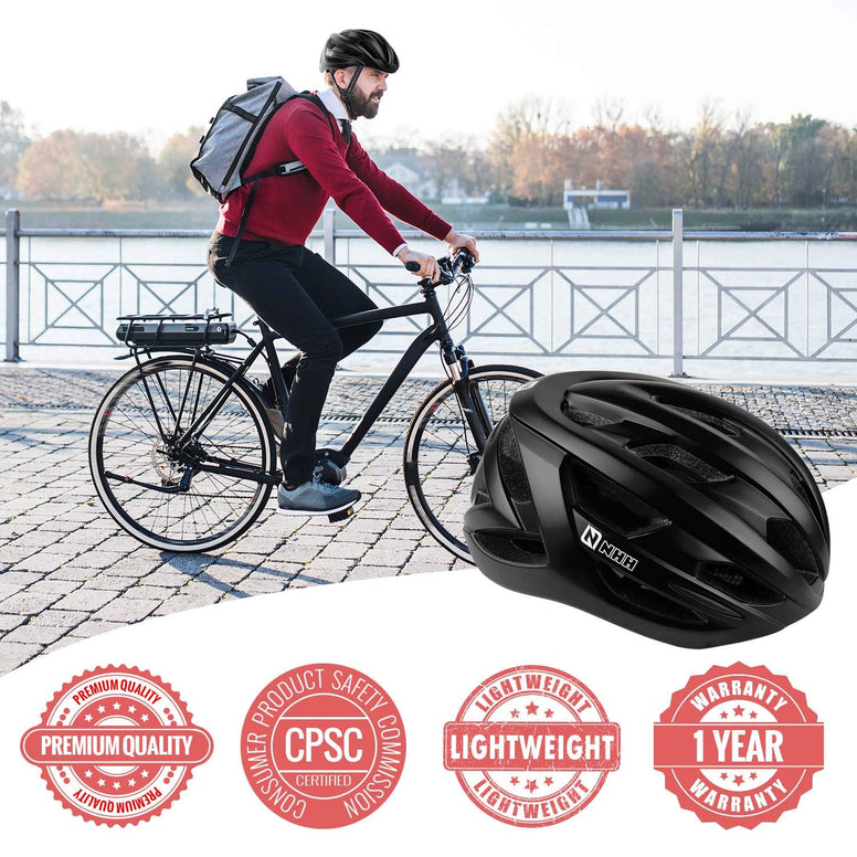 NHH Adult Bike Helmet - CPSC-Compliant Bicycle Cycling Helmet Lightweight Breathable and Adjustable Helmet for Men and Women Commuters and Road Cycling