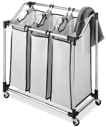 Whitmor Chrome Laundry Sorter with Foam Mesh Bags