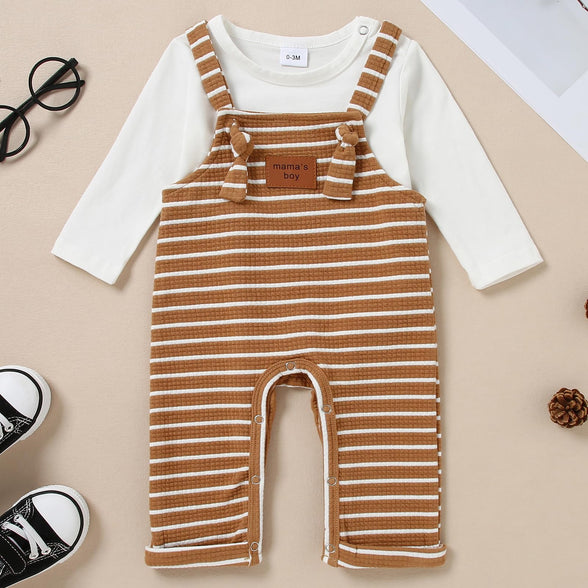 nilikastta Newborn Baby Boy Clothes Outfit Set, 0-3 Months Spring Long Sleeve Romper Bodysuit Overall Infant Boys Clothing