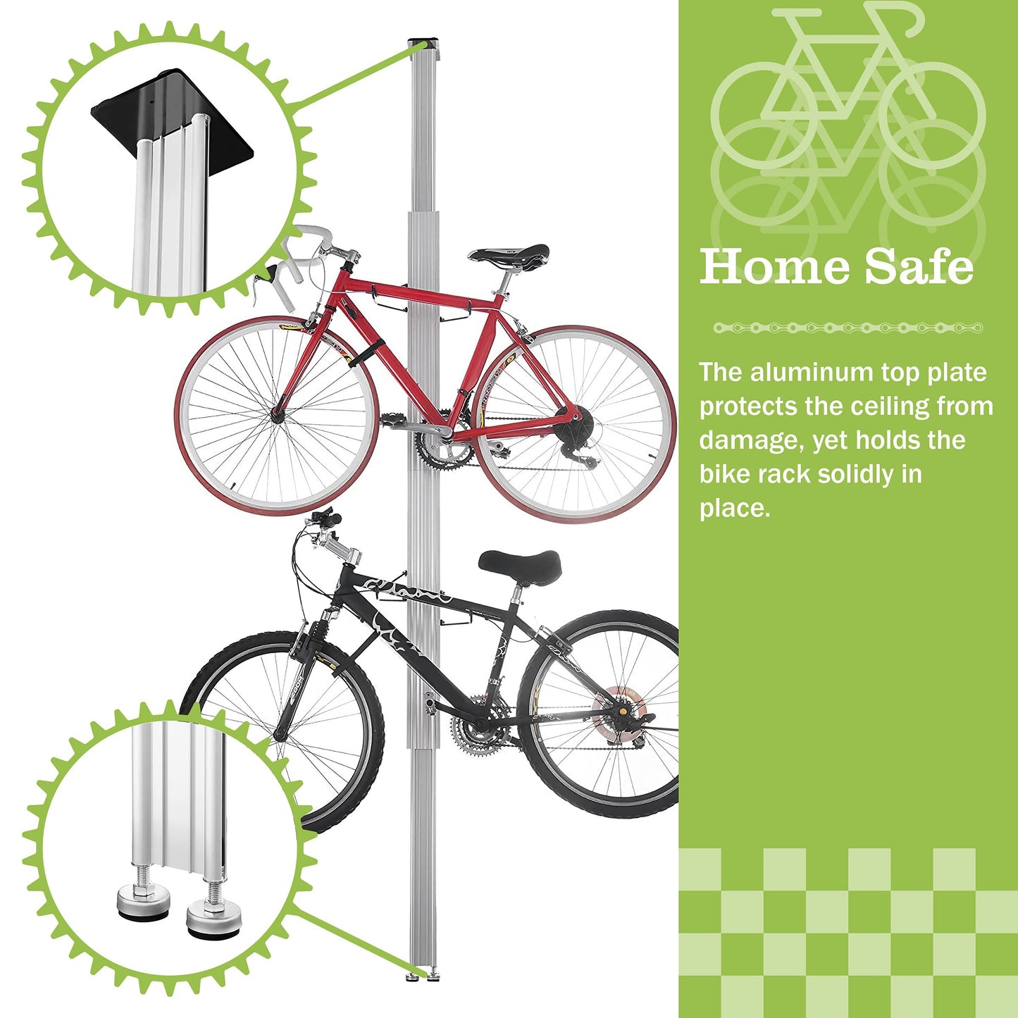 RAD Cycle Aluminum Bike Stand Bicycle Rack Storage or Display Holds Two Bicycles