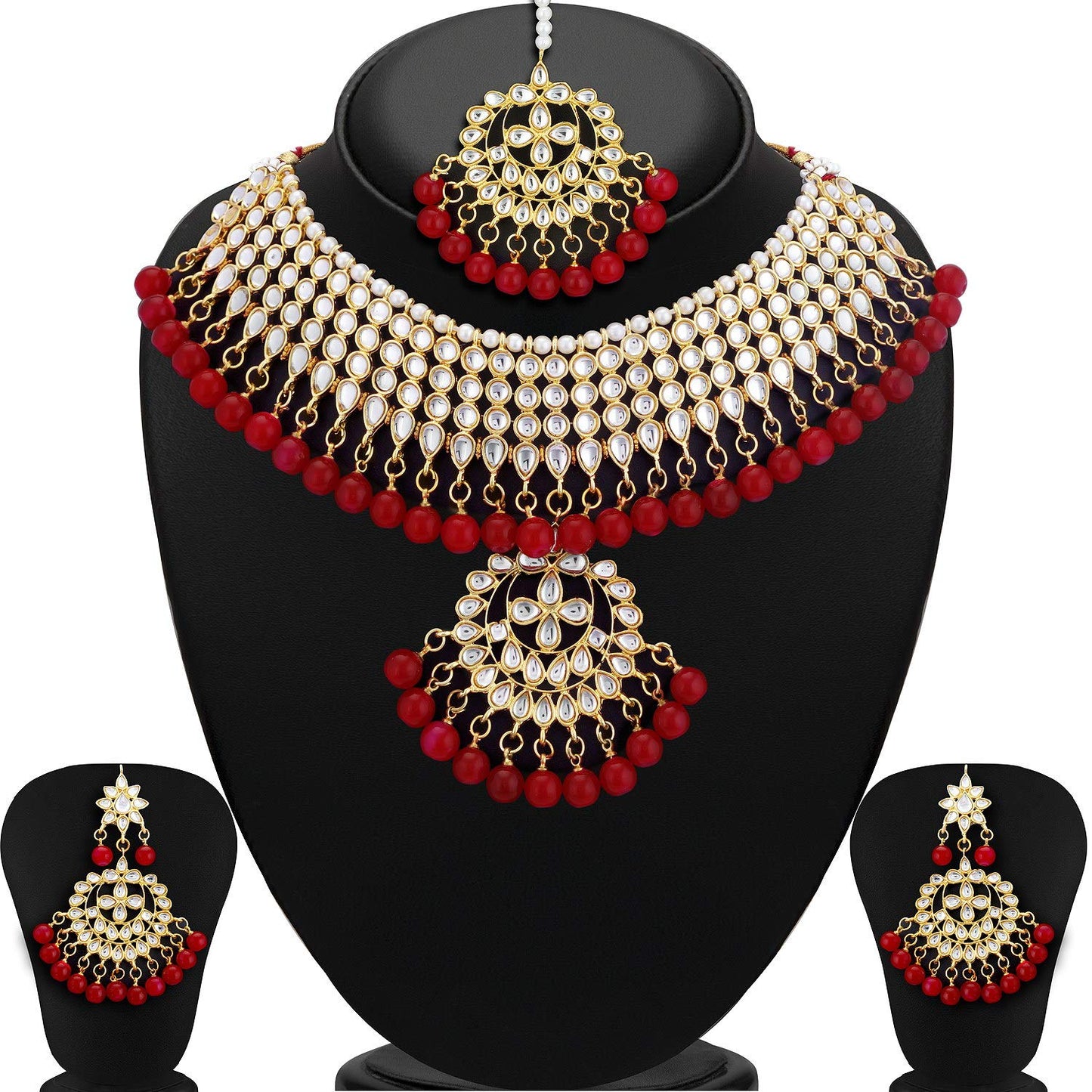 Sukkhi Glorious Kundan Gold Plated Choker Necklace Set for Women (N73542_D1)