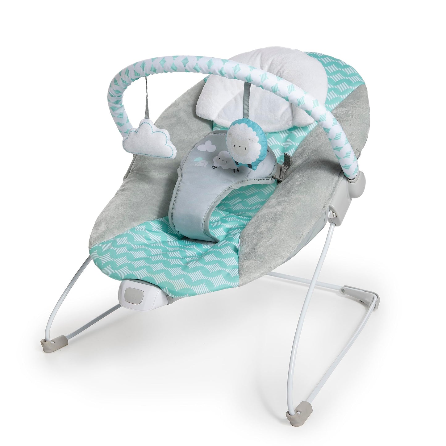 Ingenuity Bouncity Bounce Deluxe Bouncer, Portable Bouncing Baby Seat with Overhead Mobile, and Calming Vibration