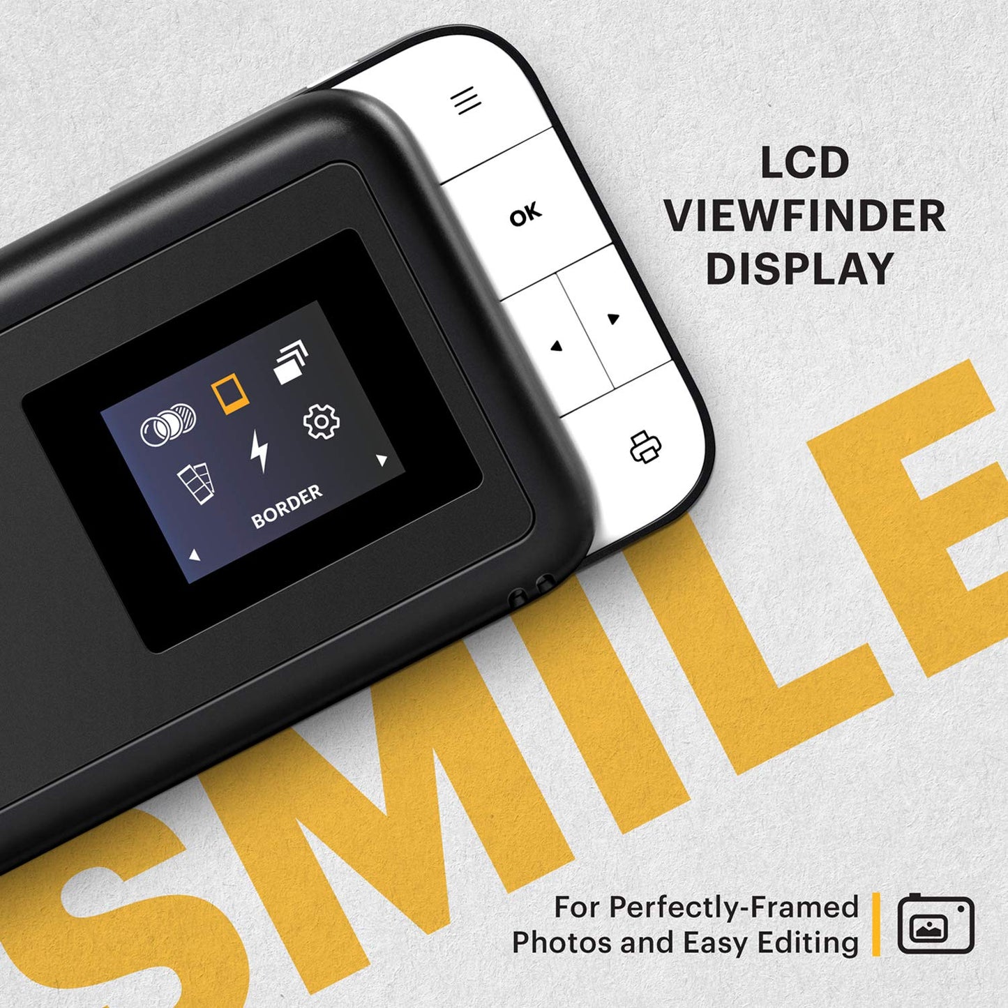 KODAK Smile Instant Print Digital Camera – Slide-Open 10MP Camera w/2x3 ZINK Printer, Screen, Fixed Focus, Auto Flash and Photo Editing – Black/White