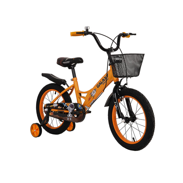Vego Galaxy Kids Road Bike With Basket for 4-10 Years Girls & Boys, Adjustable Seat,Handbrake, Mudguards, Gift for Kids, 12/16 Inch Bicycle with Training Wheels And 20-Inch with Kickstand