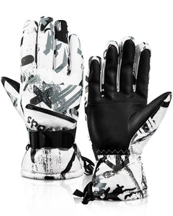 TOBEHIGHER Winter Ski Gloves - 5-Finger Waterproof Winter Gloves, Snowboarding Gloves, Touchscreen Ski Gloves Men