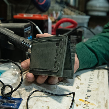 Carhartt Men's Billfold and Passcase Wallets, Durable Bifold Wallets, Available in Leather and Canvas Styles