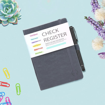Check Register Deluxe Checkbook Financial Ledger Transaction Log for Personal & Business Bank Checking Account, Track Payments, Deposits, Saving Account, Debit Card, Booklet, A5, Calendars 2022-2023