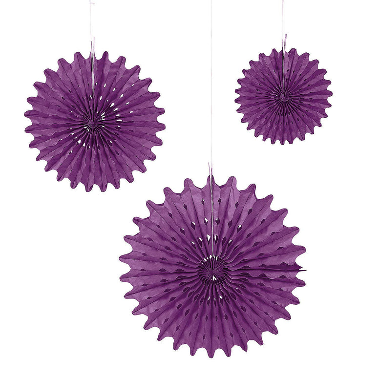 Oriental Trading Hanging Fans, Purple, One Size