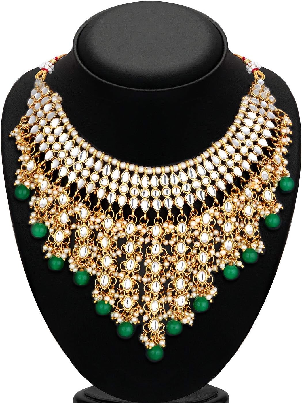 Sukkhi Lavish Pearl Gold Plated Wedding Jewellery Kundan Choker Necklace Set for Women (N73509)