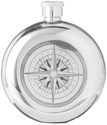 Kikkerland 3-Ounce Compass Canteen Flask, Small