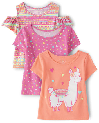 The Children's Place Baby Toddler Girls Print Cold Shoulder 3 Pack