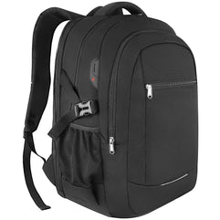 Men's Backpack for 17.3 Inch Laptop Travel Anti-Theft Waterproof Large Capacity Backpack for Business Travel School - Black