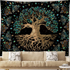 XGXL Life Tree Tapestry Wall Hanging - Bohemian Hippie Wishing Tree Tapestries Psychedelic Wall Carpet Mystic Aesthetic Wall Tapestry for Living Room Bedroom