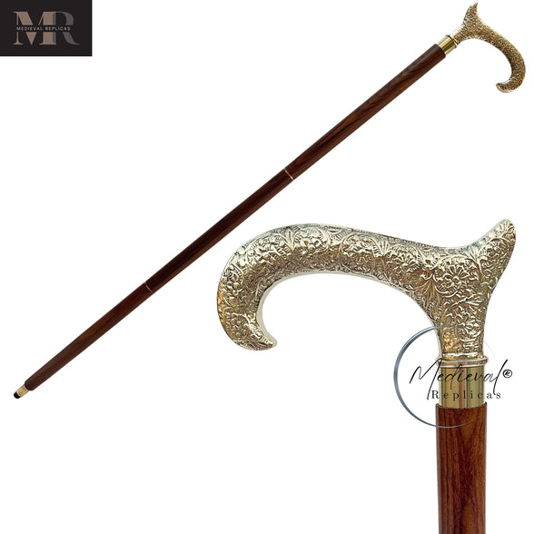 Derby Canes and Walking Sticks with Brass Handle - Affordable Gift Wooden Decorative Walking Cane Fashion Statement for Men/Women/Seniors/Grandparents