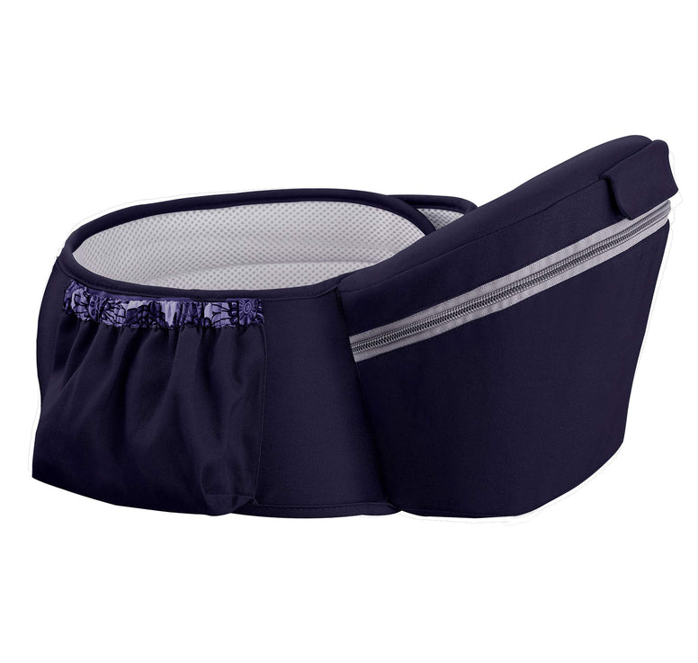 (Navy) - ThreeH Baby Hip Seat Carrier 15mm Sitting Cushion Adjustable Belt Three Pockets Convenient Waist Stool BC27 Navy