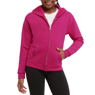 Hanes Girls Hoodie, EcoSmart Girls' Full-Zip Hoodie, Cotton Hoodies for Girls, Fleece Zip Jackets   (Small)