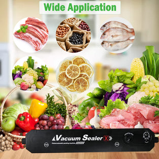 FFUWERG Vacuum Sealer with 10 Sealer Bag Vacuum Sealer Machine Automatic Food Vacuum Sealer for Food Savers Storage Household Black Food Sealer