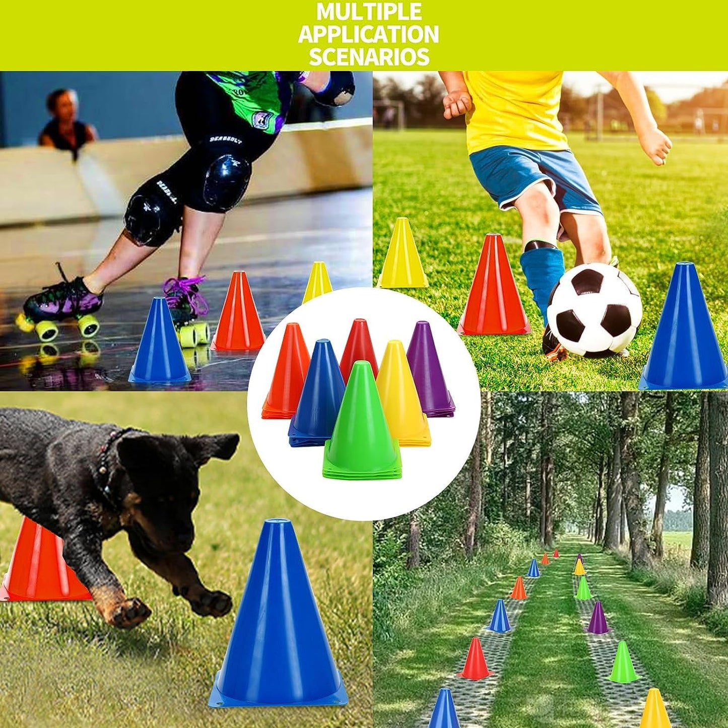 SIMRAN SPORTS Football Cones, Football Field Marking Equipment, Football Training & Playing Field Equipment, Cone Marker, Cone Markers for Sports 6 Inch