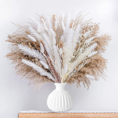 XBLDS Natural Pampas Grass - 60 Pieces. Pampas Grass Large 45 CM, Dried Flowers Bouquet for Vases, Wedding Decorations & Home Decor. Fluffy Pampas Grass Ideal for Outdoor & Indoor Decorations