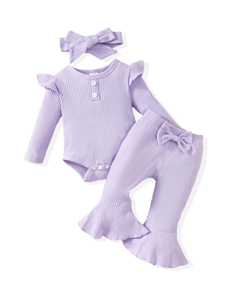 Baby Toddler Girl Clothes Ruffle Long Sleeve Top Little Girl Pants Set Cute Infant Toddler Girl Fall Winter Outfits 6-12 Months