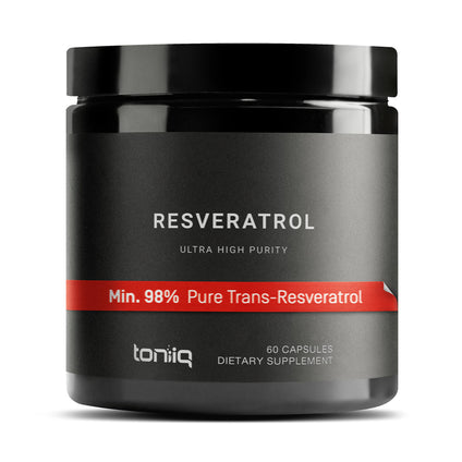 Toniiq Ultra High Purity Resveratrol Capsules - 98% Trans-Resveratrol - 60 Caps Reservatrol Supplement