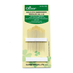 Clover Gold Eye Embroidery Needles Size 3 9 16 Pack, 235, each