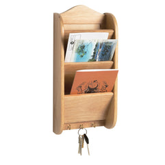 Fox Run Letter and Key Rack, 3 x 6.25 inches, Brown