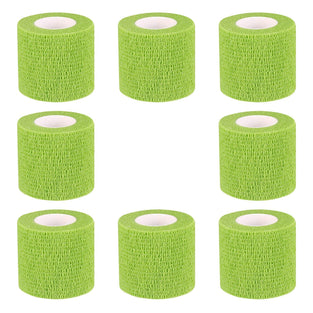 Bandage Wrap 8 Pack 2”x 5 Yards Self Adhesive Bandage Wrap Breathable Cohesive Bandage Wrap Rolls Athletic Elastic Self Adherent Wrap for Sports Injury, Wrist, Knee, Ankle Sprains (Green)