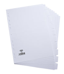 Elba A4 10 Part Card Dividers - White