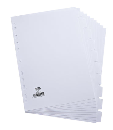 Elba A4 10 Part Card Dividers - White