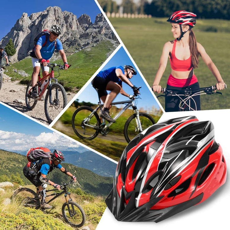 Bike Helmet for Men Women, Adult Bike Helmet with Replacement Pads &Detachable Sun Visor, Breathable Cycling Helmet Adjustable Size Bicycle Helmet for Adults Youth Mountain Road Biker