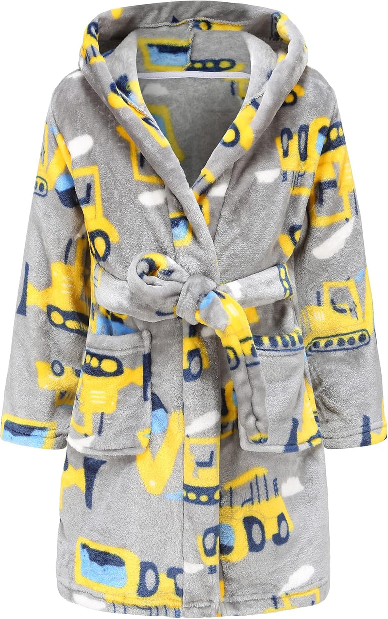 Kids Hooded Bathrobe Girls Soft Plush Hooded Flannel Pajamas Sleepwear Boys Spa Robe