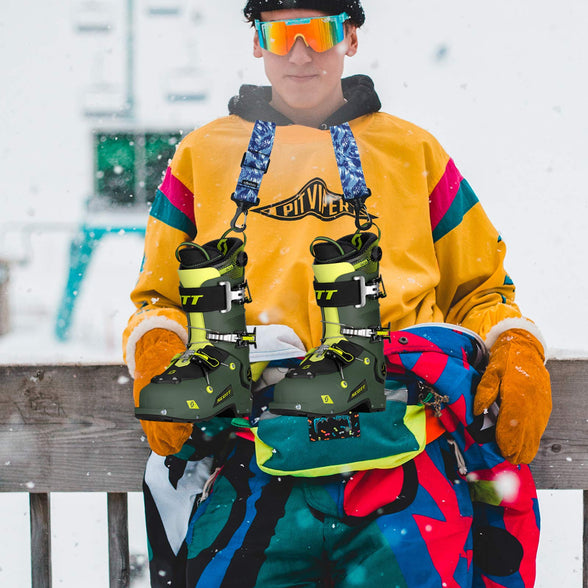 CM Snowboard Carrier Strap Ski Boot Carrier Strap Adjustable Shoulder Sling Leash Roller Skate Leash for Skiing, Snowboarding, Ice Skates and Rollerblades