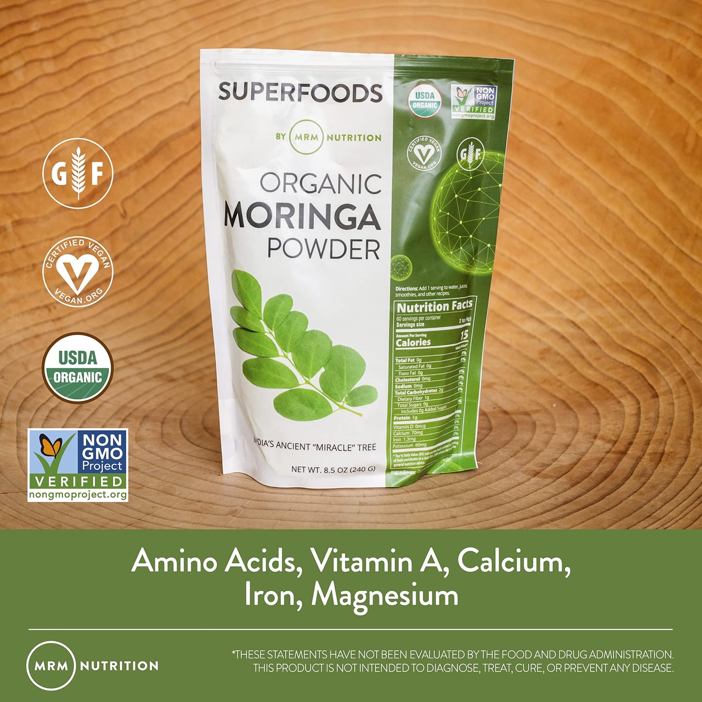 MRM Superfoods - Raw Organic Moringa Powder 8.5 Oz. 151193