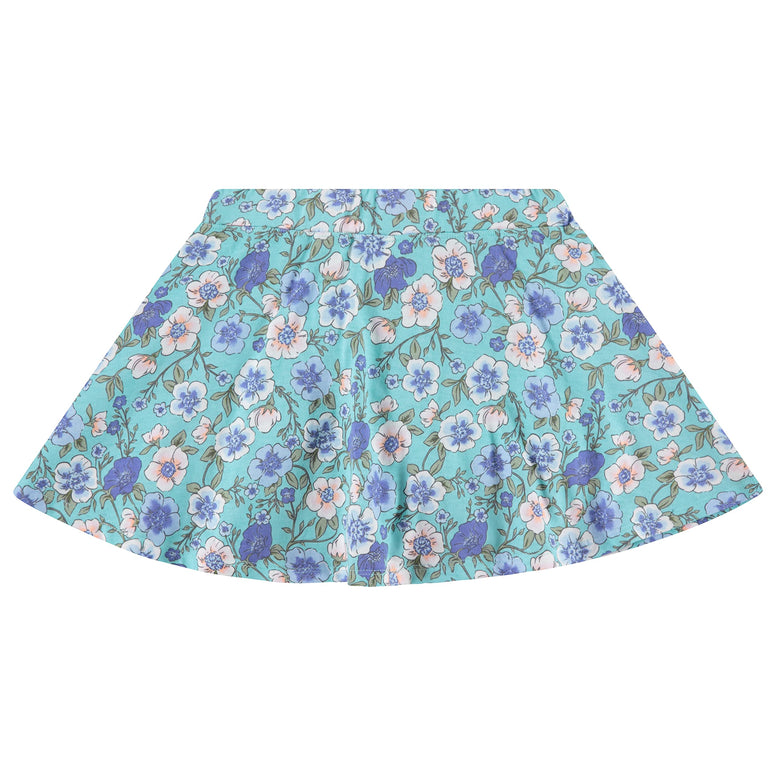 BTween 3 Pack Skorts for Girls - Kids Scooter Skirts - Skirt Layered Shorts with Floral, Solid, Tie Dye or Butterfly Prints size 4-5