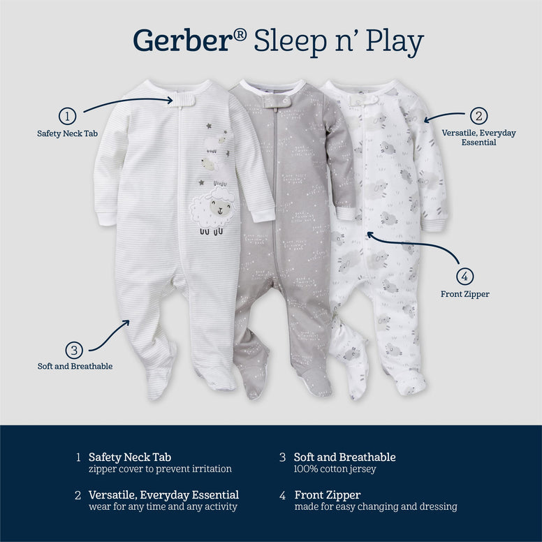 Gerber Baby Girls' 2-Pack Sleep 'N Play (0-3 Months)