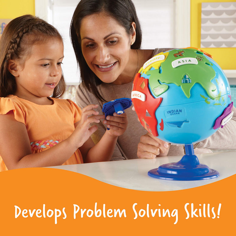 Learning Resources Puzzle Globe, 3-D Geography Puzzle, Fine Motor, 14 Pieces-Ler7735.Ages 3+