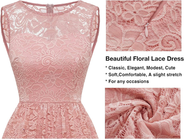 Lace Cocktail Dress for Women Wedding Guest Lace Formal Dress Midi Lace Dress Evening Party Tea Length Prom Dress