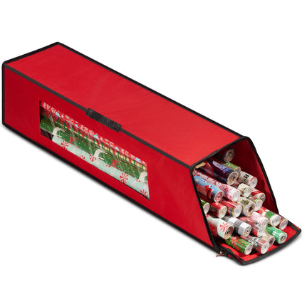 حاوية تخزين ورق تغليف عيد الميلاد Nakior-منظم تغليف هدايا عيد الميلاد-يخزن ما يصل إلى 24 لفة قياسية-سلة تخزين تحت السرير لجميع ملحقات عيد الميلاد-مصنوعة من 600 قماش أكسفورد