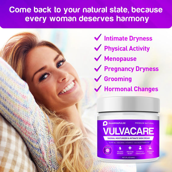 Pure Sciences Estrogen Free Menopause Support Organic Vaginal Moisturizer Vulva Balm Cream (2oz)