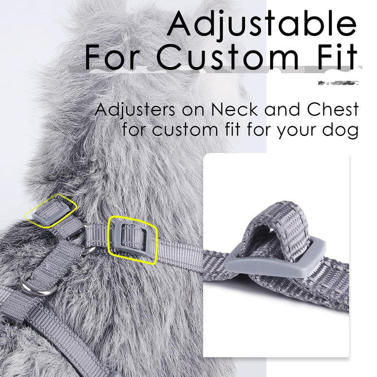 ThinkPet Reflective Breathable Soft Air Mesh No Pull Puppy Choke Free Over Head Vest Ventilation Harness for Puppy Small Medium Dogs (Camouflage Grey,L)