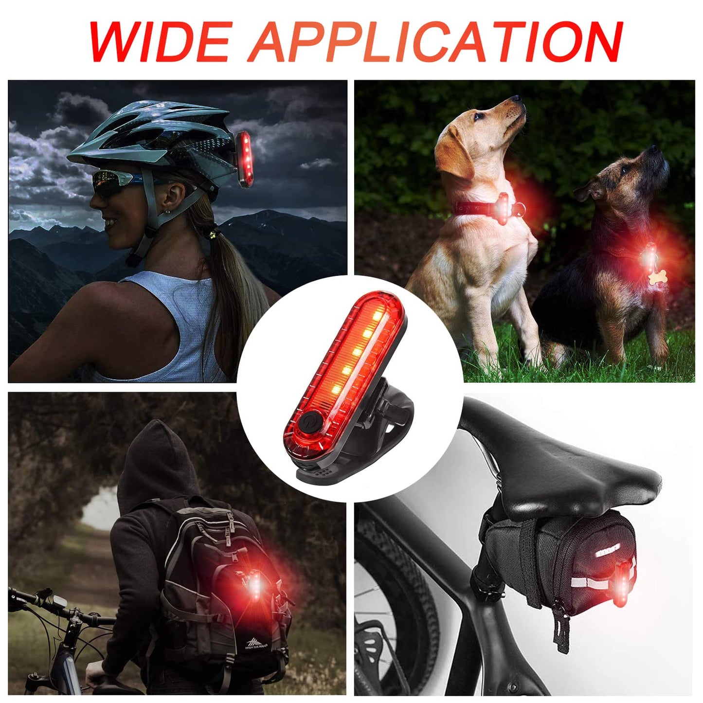 YUERWOVER 2 Pack USB Rechargeable LED Bike Tail Light Bicycle Rear Light Cycling Night Essential Reflector Seat Back Safety Lamp 4 Modes Waterproof Bright Warning Flash MTB Light for Men Women Kids