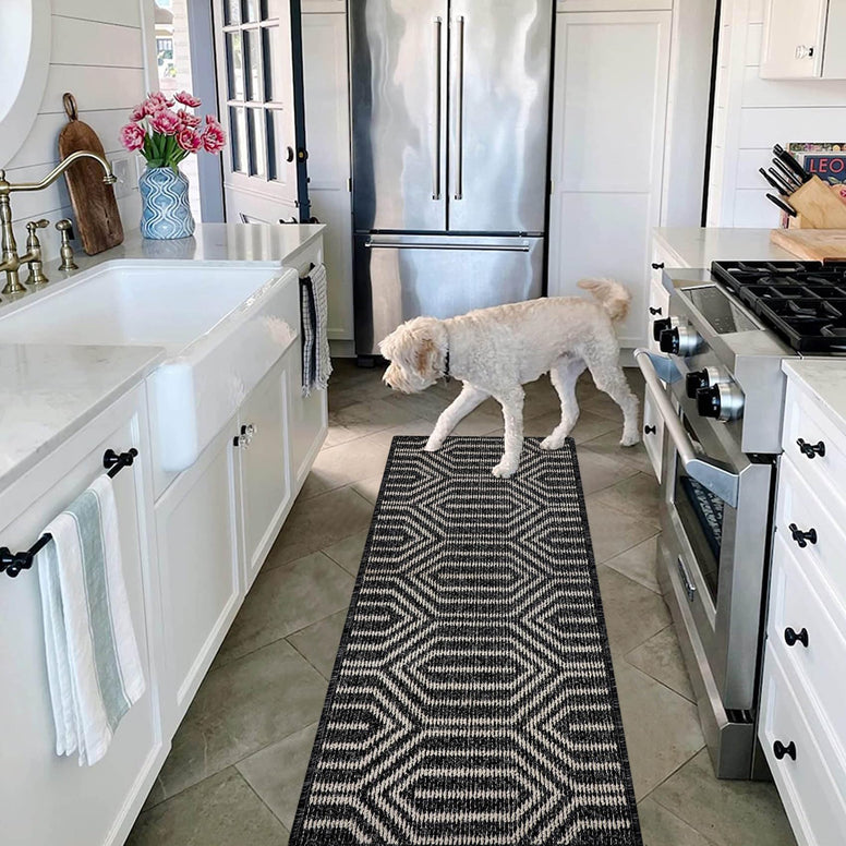 Cekene Runner Rug for Entryway Indoor 50x150cm Non-slip Rubber Back Kitchen Runner Rug Machine Washable Runner Carpet Rug for Kitchen Floor Laundry Room